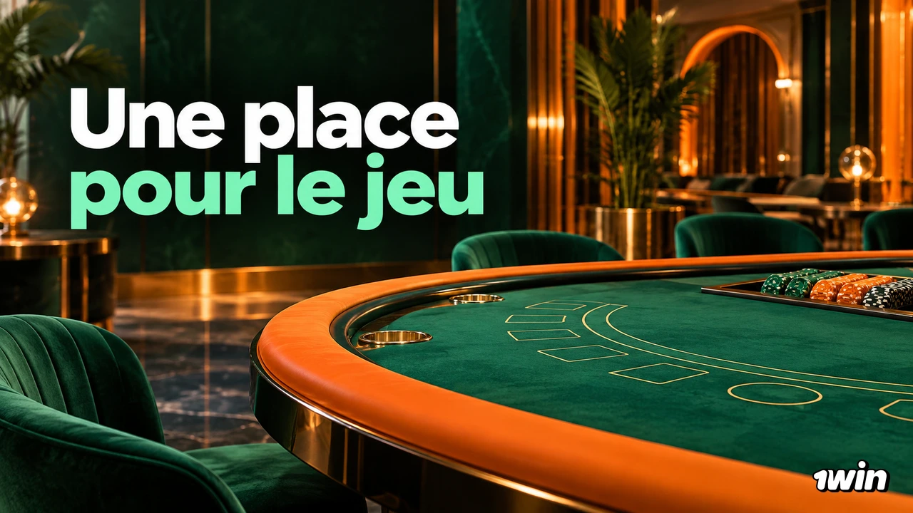 Table de casino verte dans un salon aux éclairages dorés