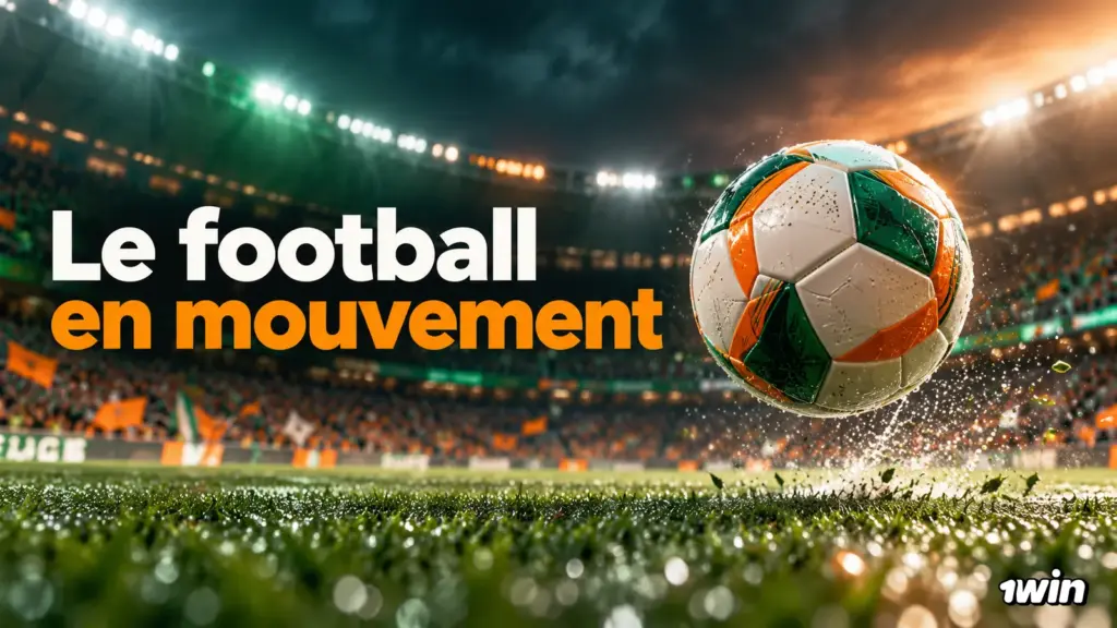 Ballon de football au-dessus du gazon dans un stade.